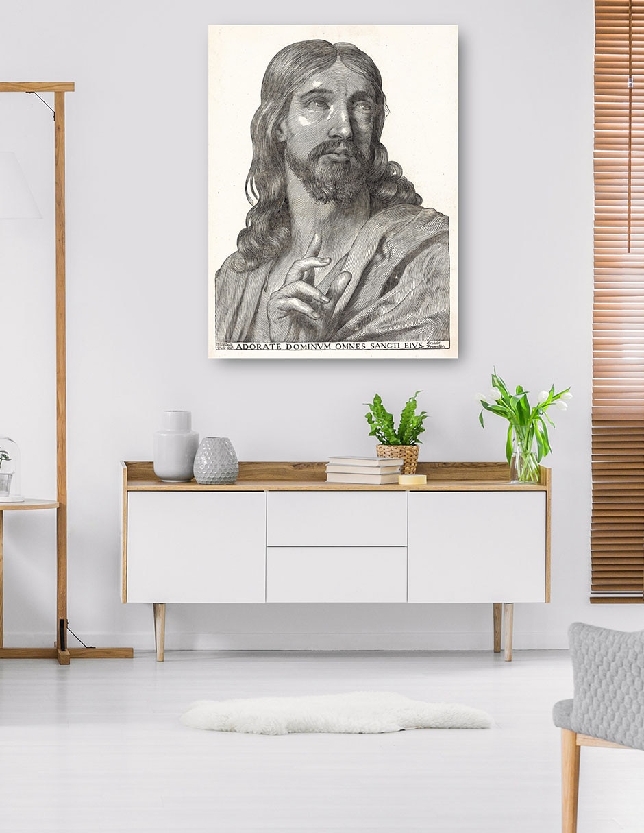 Cuadro decorativo Cristo de medio cuerpo técnica mixta Figuras Celestiales 5