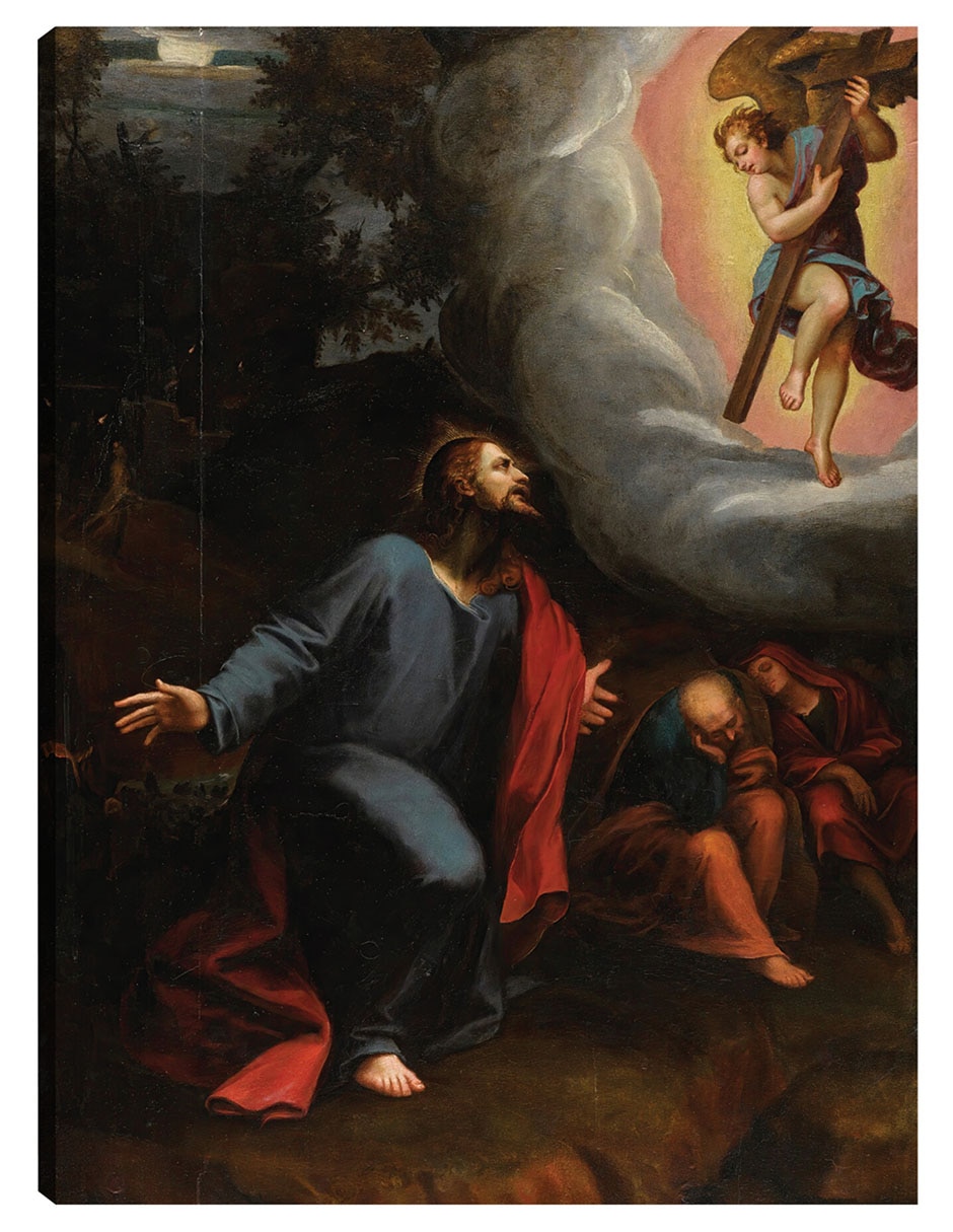Cuadro decorativo Cristo en el huerto de Getsemaní técnica mixta Figuras Celestiales