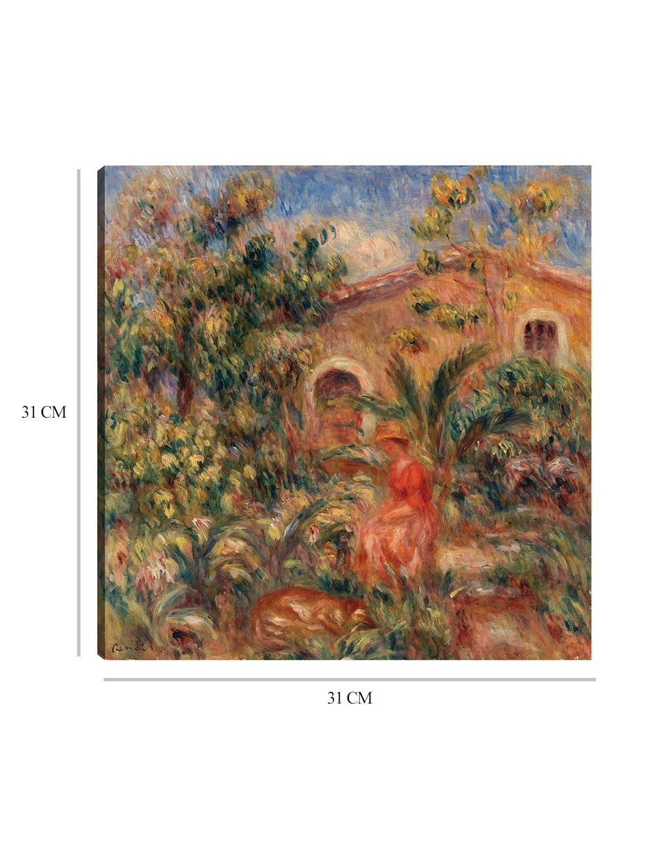 Cuadro decorativo Paisaje con mujer y perro (1917) técnica mixta Campos 2