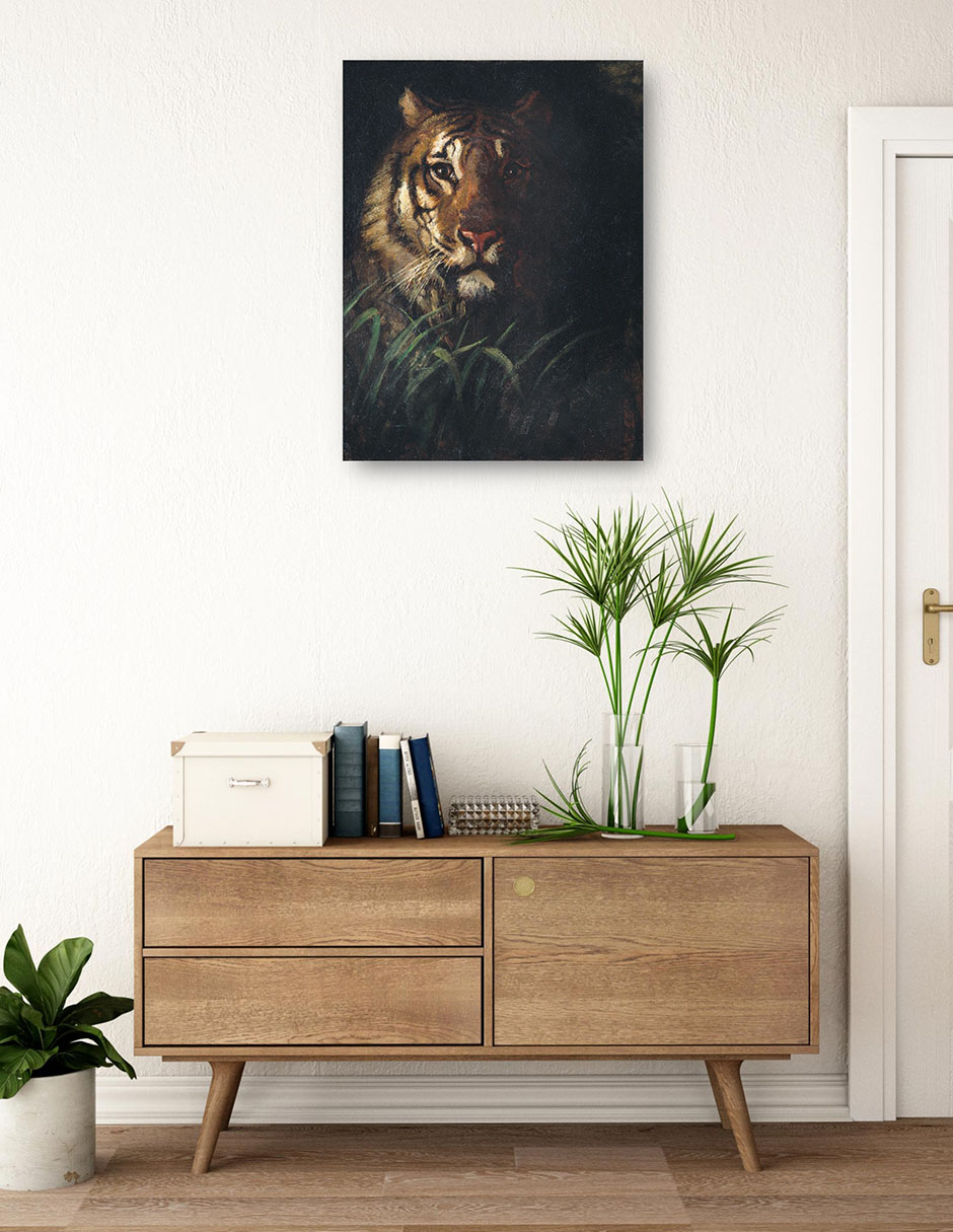 Cuadro decorativo Cabeza de tigre (hacia 1874) técnica mixta Vida Silvestre 3