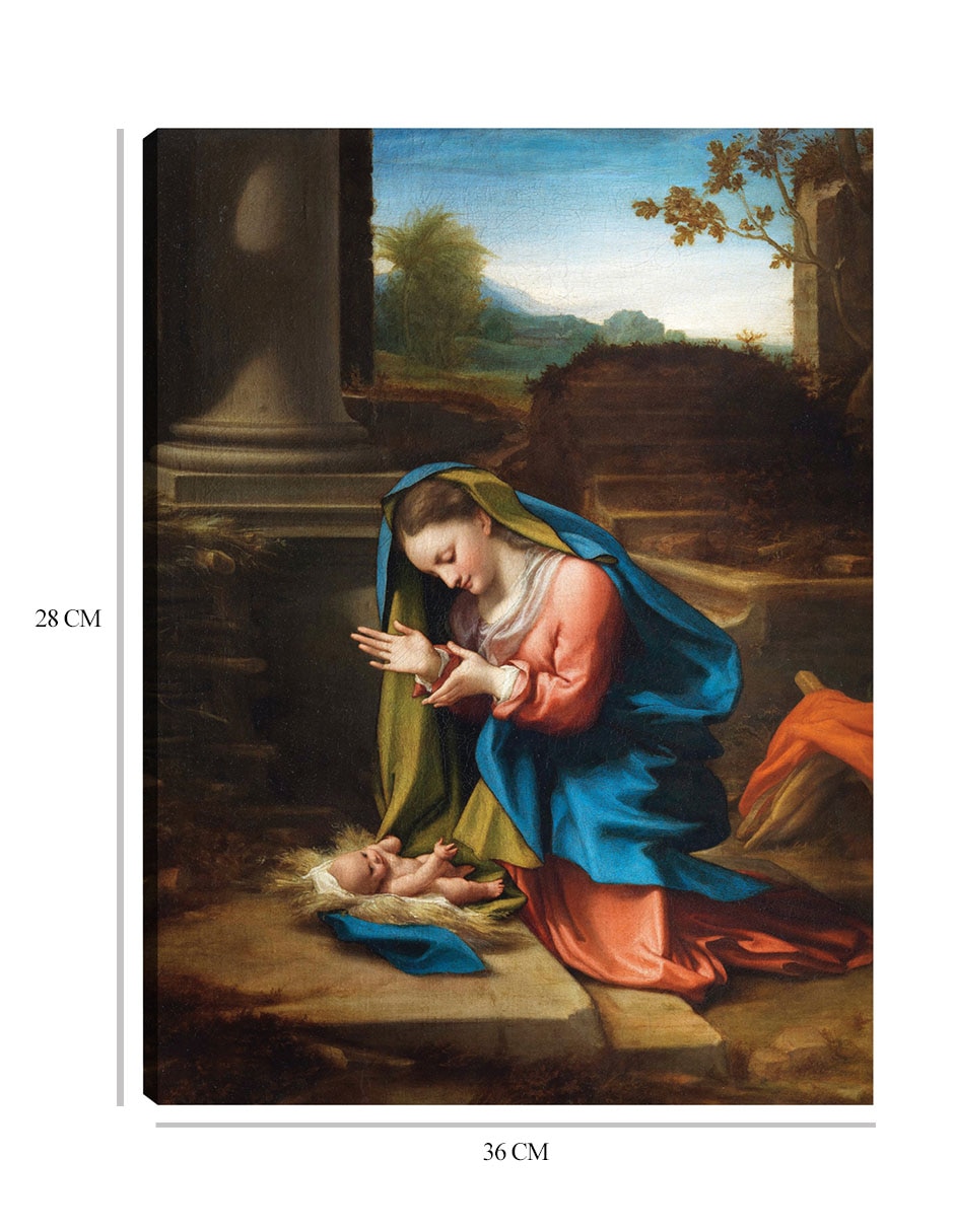 Cuadro decorativo Adoración del Niño Jesús (1518-1520) técnica mixta Figuras Celestiales 8
