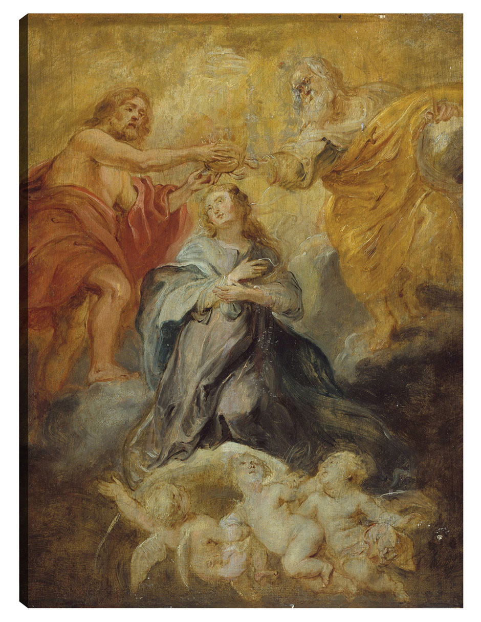 Cuadro decorativo La Coronación de la Virgen (ca. 1632-1633) técnica mixta Figuras Celestiales