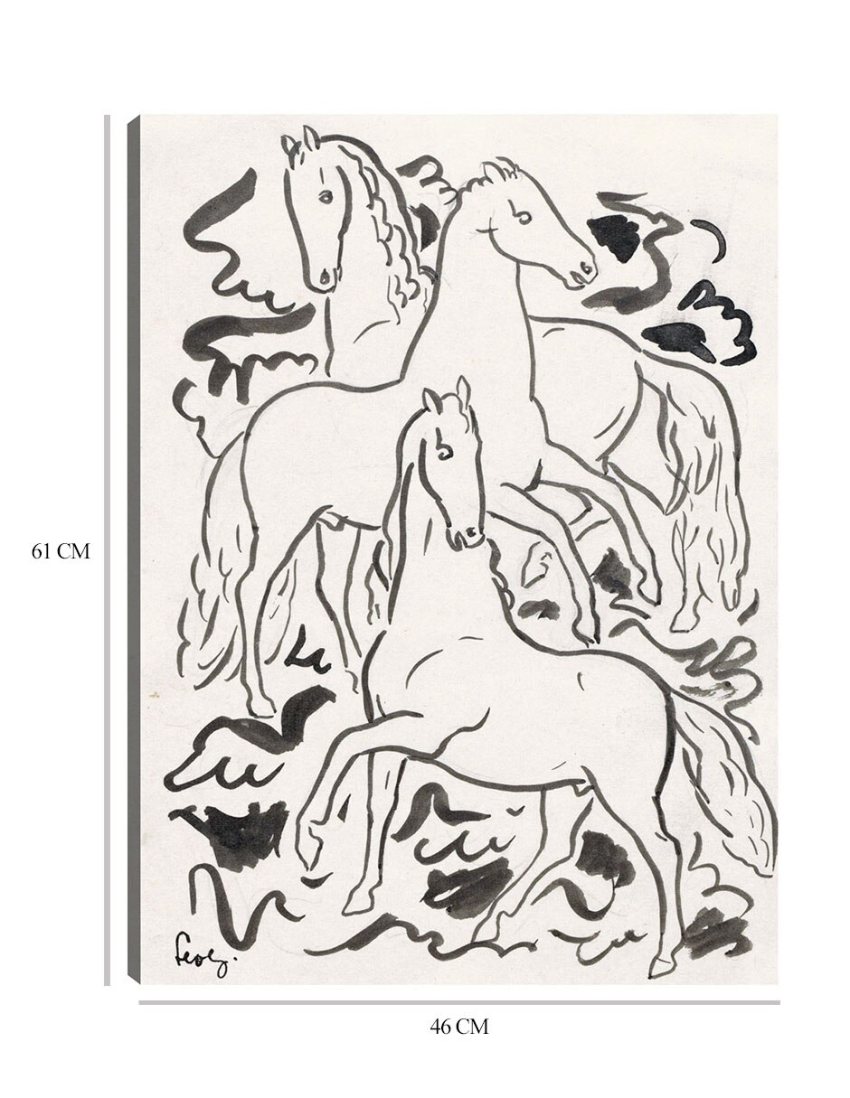 Cuadro decorativo Tres caballos (1925) técnica mixta Bocetos 8