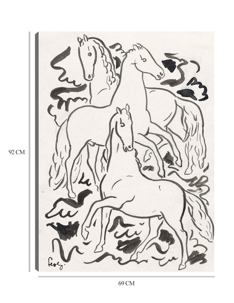 Cuadro decorativo Tres caballos (1925) técnica mixta Bocetos 2