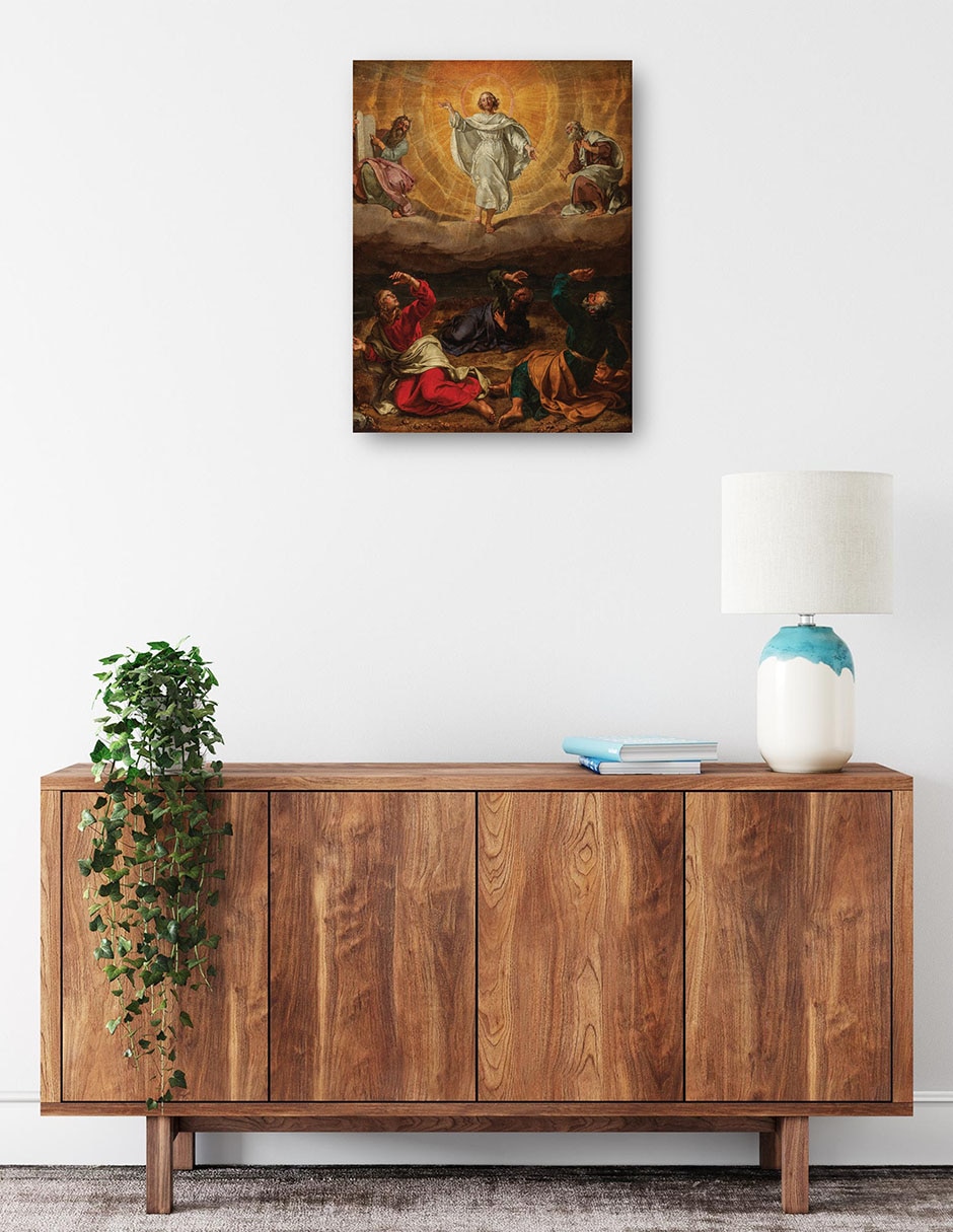 Cuadro decorativo La Transfiguración de Cristo (siglo XVII) técnica mixta Figuras Celestiales 3