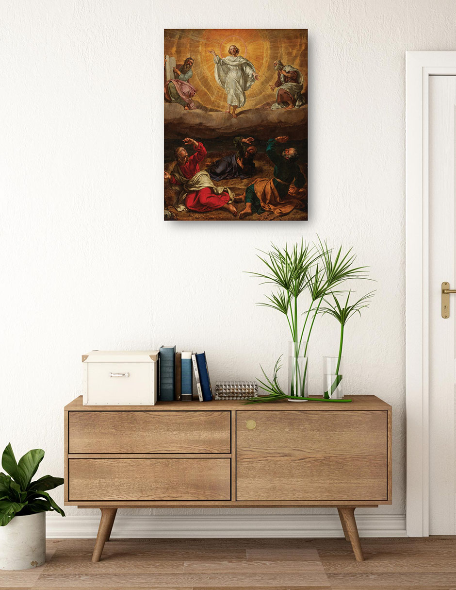 Cuadro decorativo La Transfiguración de Cristo (siglo XVII) técnica mixta Figuras Celestiales 4