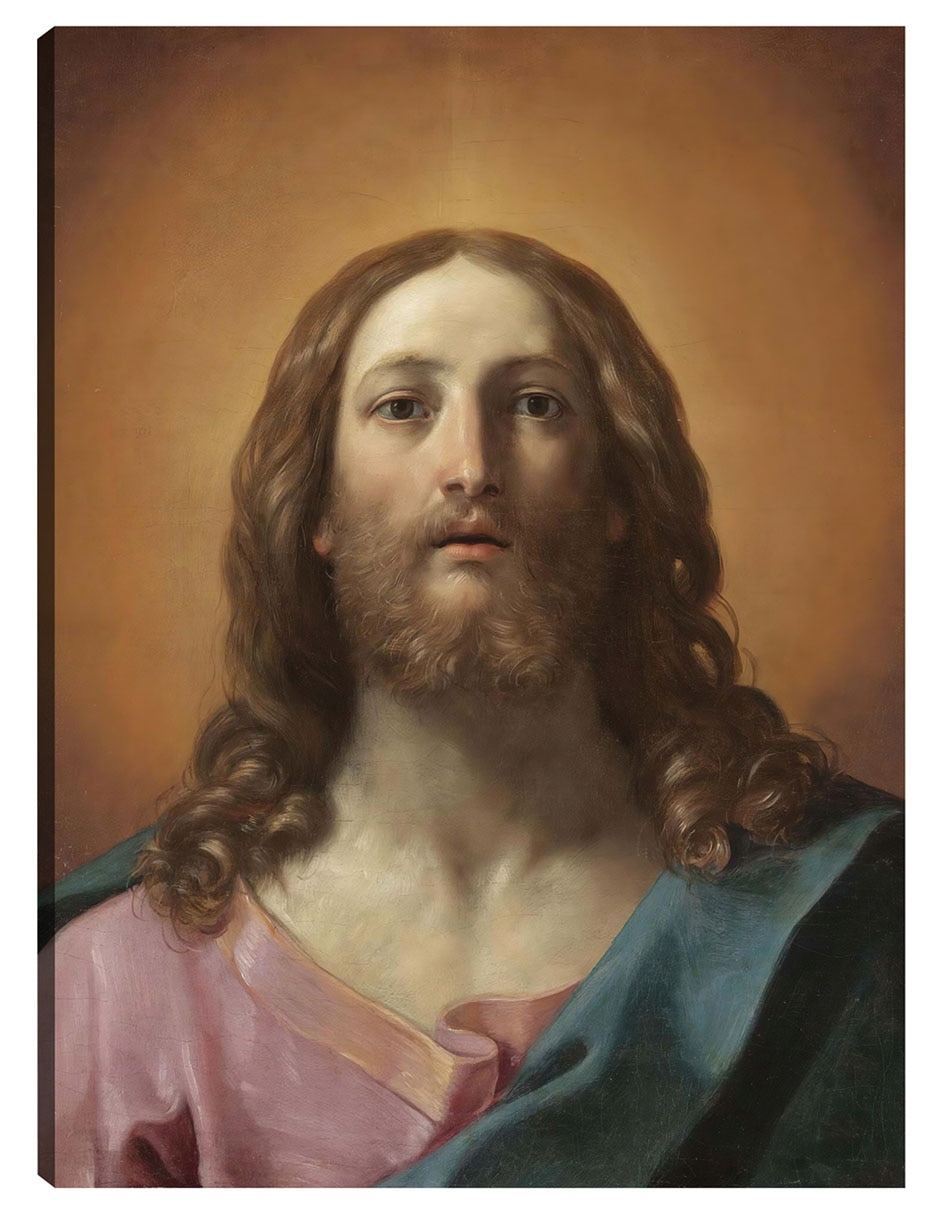 Cuadro decorativo Busto de Cristo (Salvator Mundi) técnica mixta Figuras Celestiales
