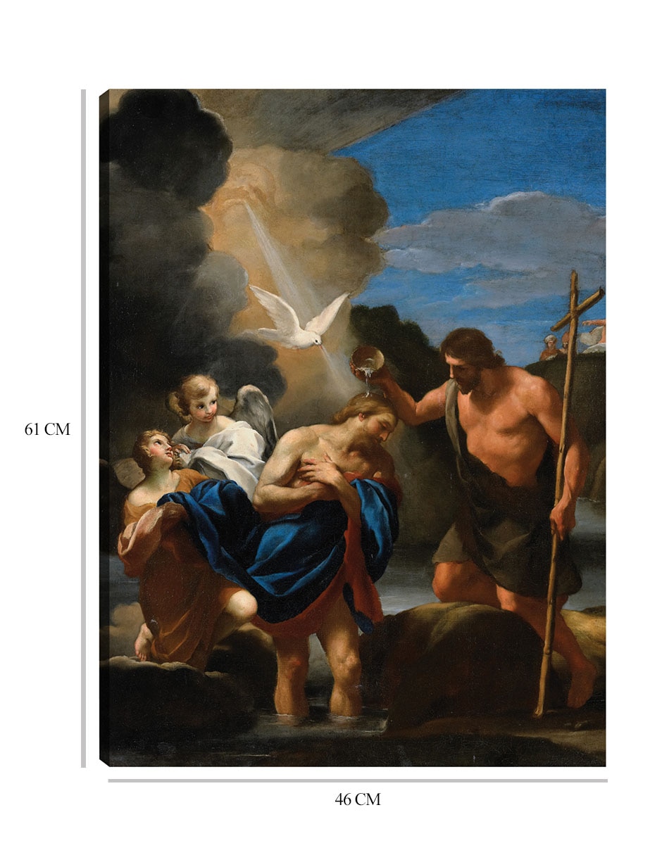 Cuadro decorativo El bautismo de Cristo (ca. 1650) técnica mixta Figuras Celestiales 2