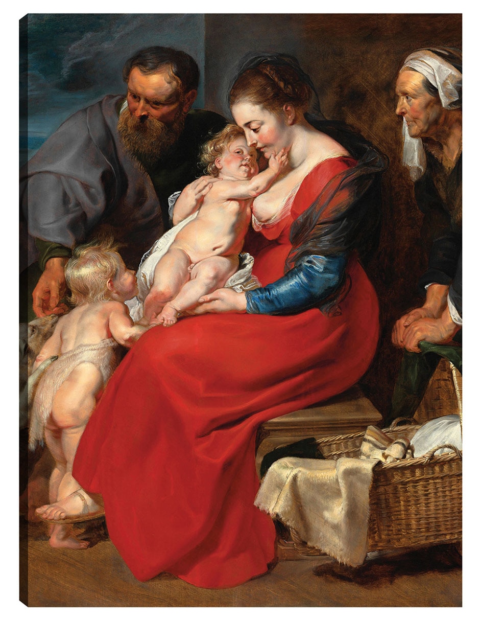 Cuadro decorativo La Sagrada Familia con los santos Isabel y Juan Bautista (1615) técnica mixta Figuras Celestiales