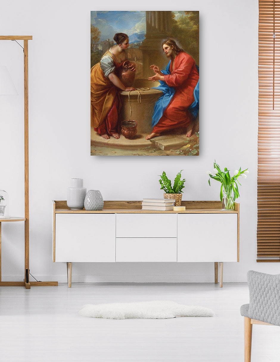 Cuadro decorativo Cristo y la mujer de Samaria (1715-1720) técnica mixta Figuras Celestiales 5