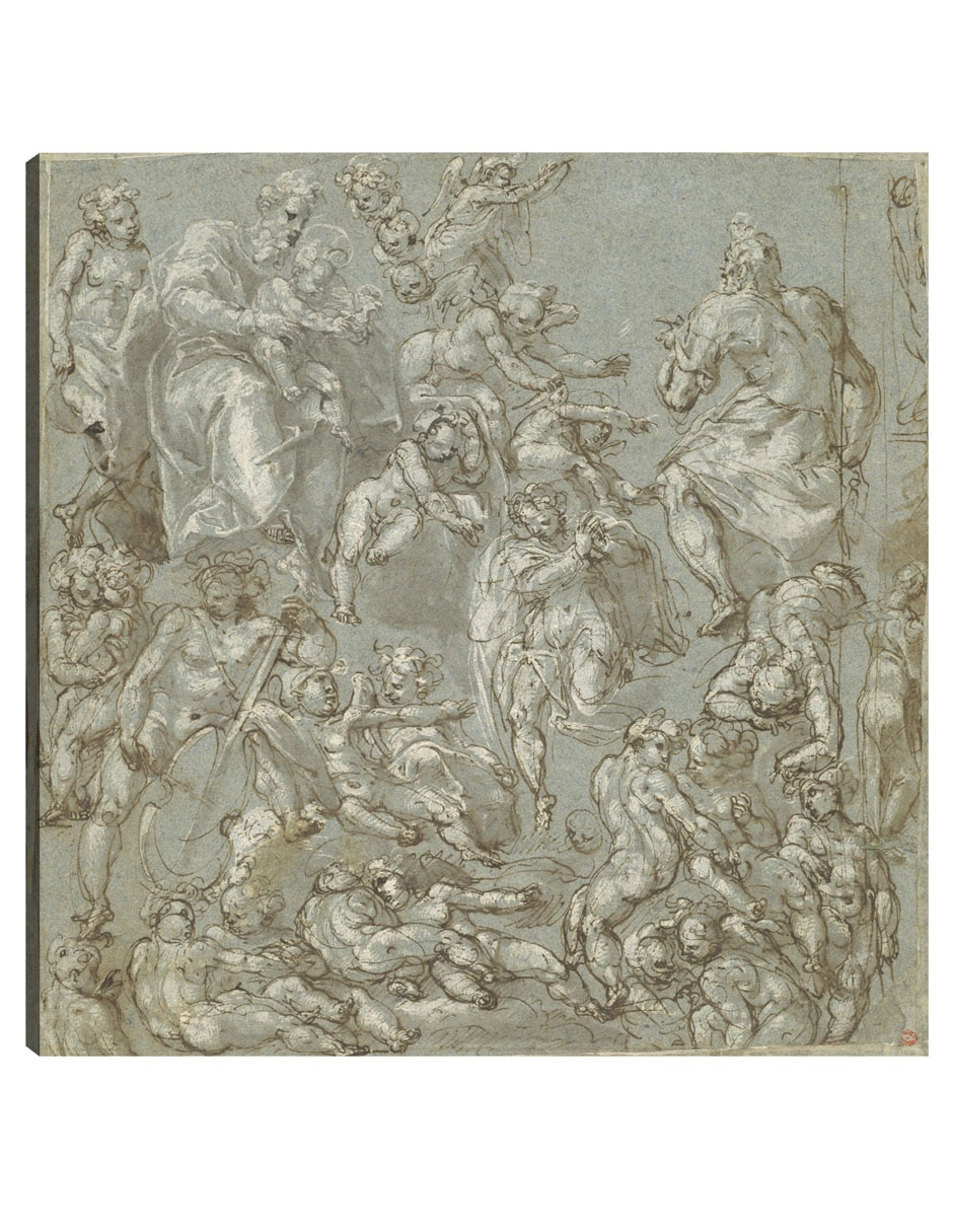 Cuadro decorativo San José y el Niño Jesús con ángeles y amorcillos (1590-1600) técnica mixta Figuras Celestiales Cuadro decorativo San José y el Niño Jesús con ángeles y amorcillos (1590-1600) técnica mixta Figuras Celestiales