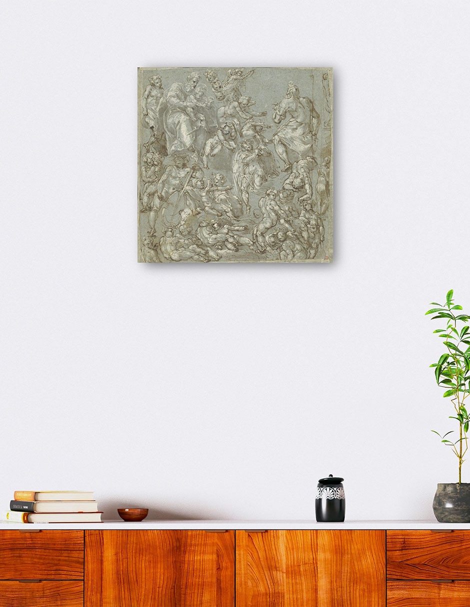 Cuadro decorativo San José y el Niño Jesús con ángeles y amorcillos (1590-1600) técnica mixta Figuras Celestiales 6