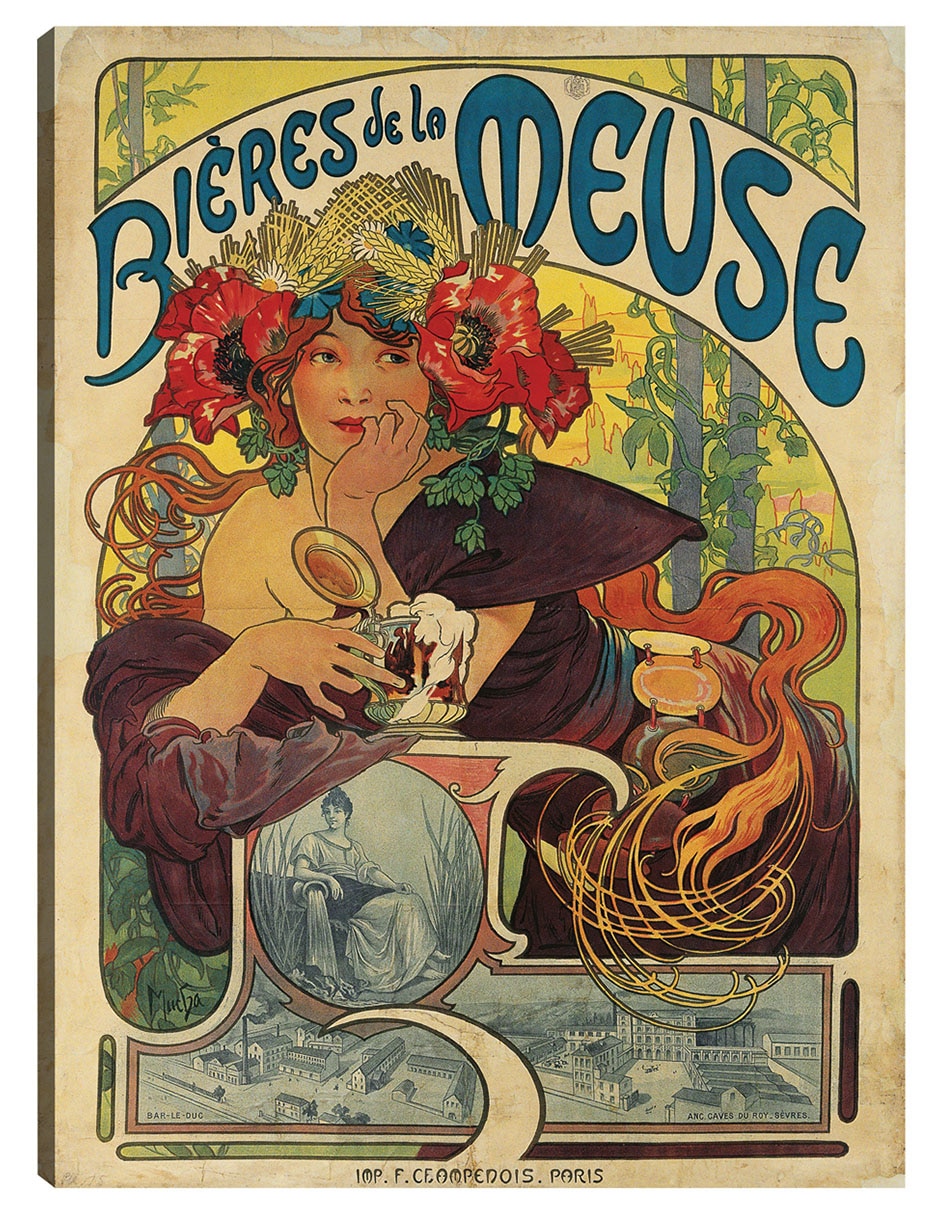 Cuadro decorativo Cervezas de la Meuse (1897) técnica mixta Publicidad