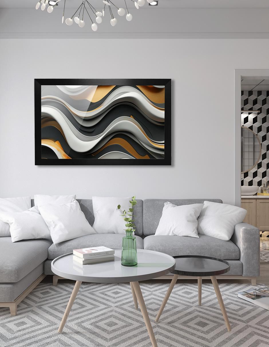 Cuadro decorativo mármol ondas de colores 5