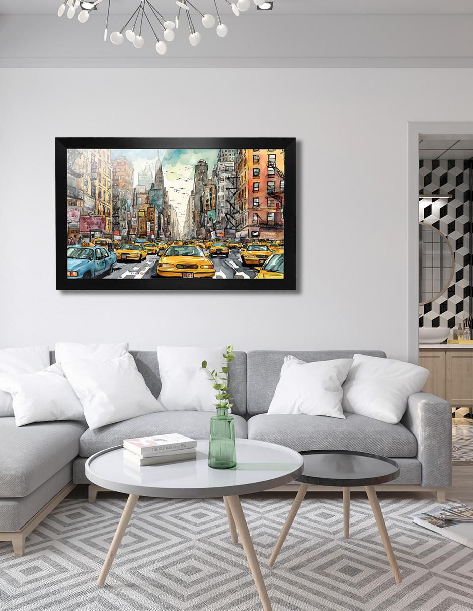 Cuadro decorativo nueva york caricatura 5