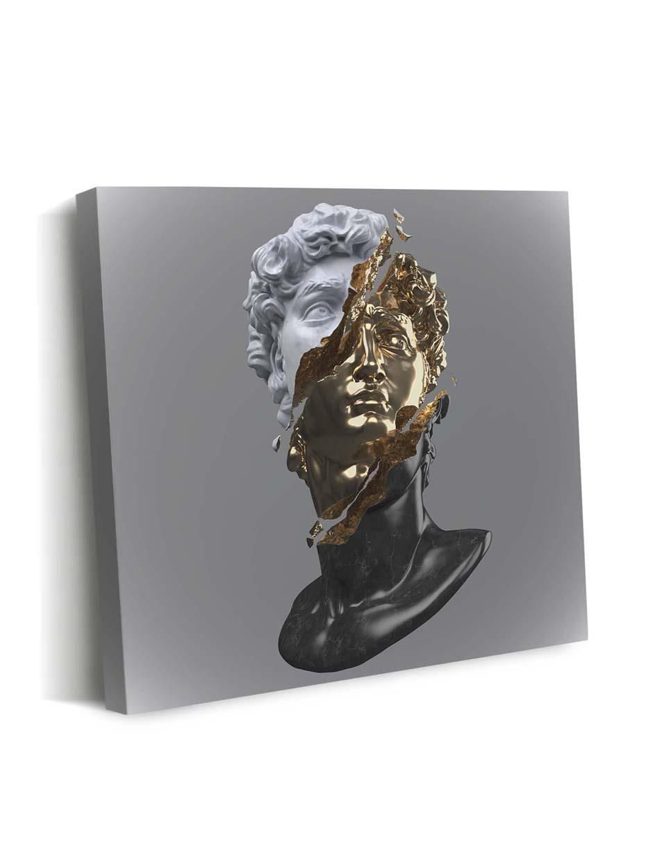 Cuadro decorativo canvas art busto de mármol de david con barniz a registro
