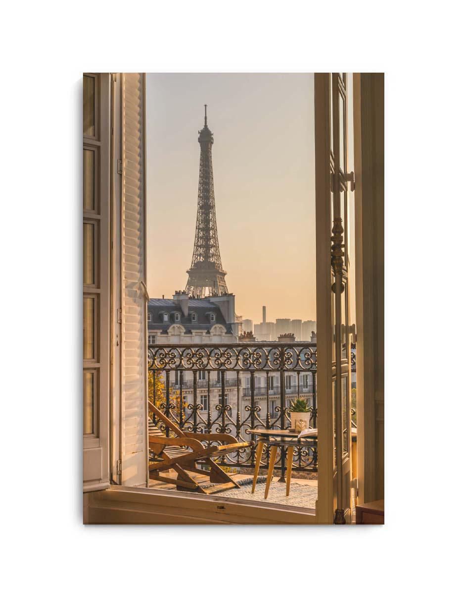 Cuadro decorativo Balcón de parís con barniz a registro Cuadro decorativo Balcón de parís con barniz a registro