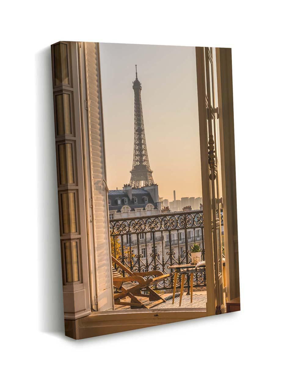 Cuadro decorativo Balcón de parís con barniz a registro 2
