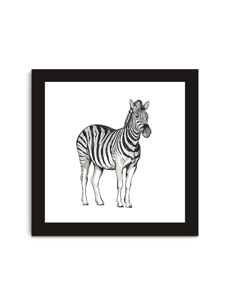 Cuadro decorativo Zebra digital con barniz a registro