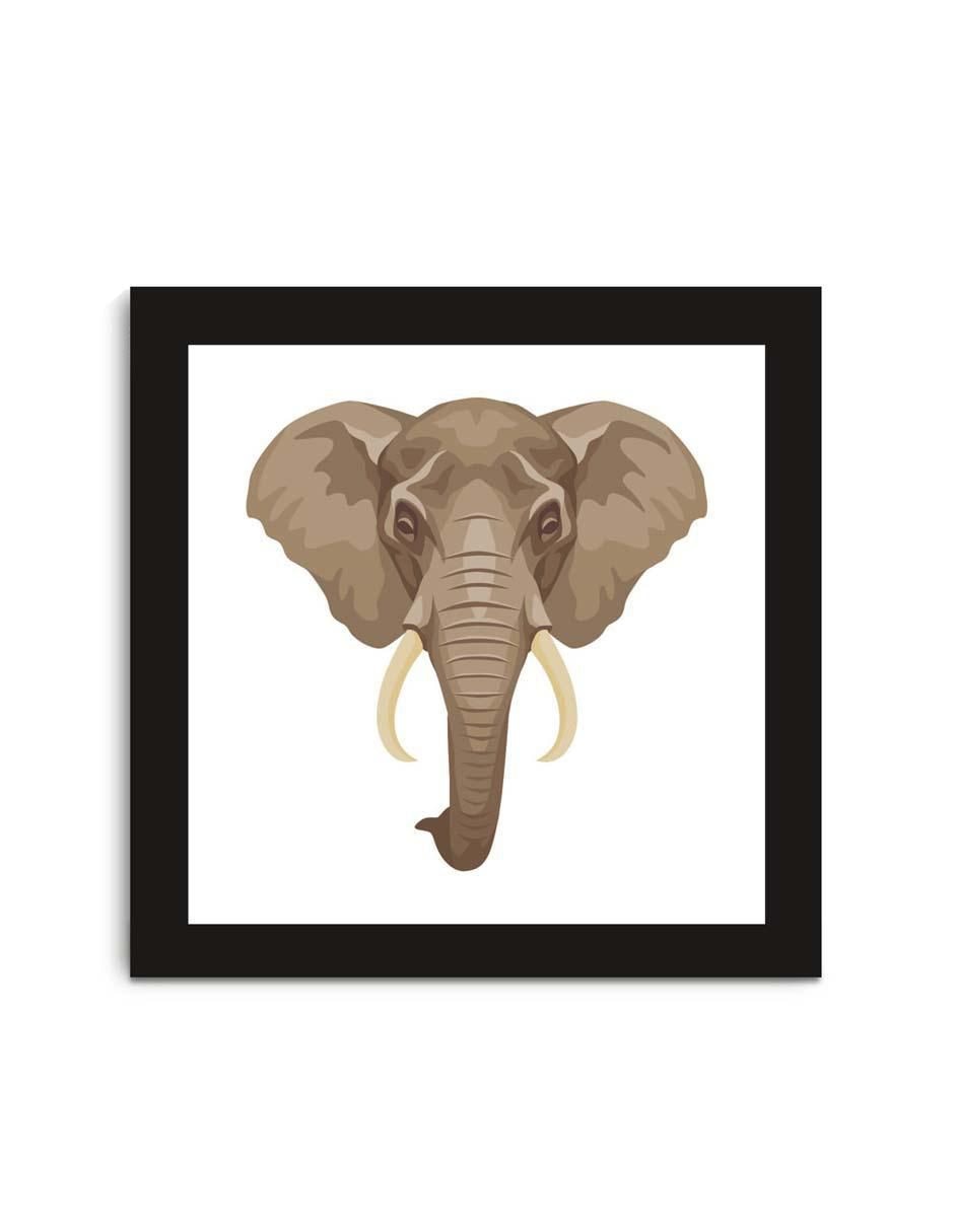 Cuadro decorativo Elefante digital con barniz a registro