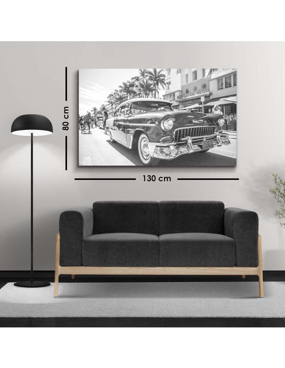 Cuadro decorativo Coche vintage en miami con barniz a registro