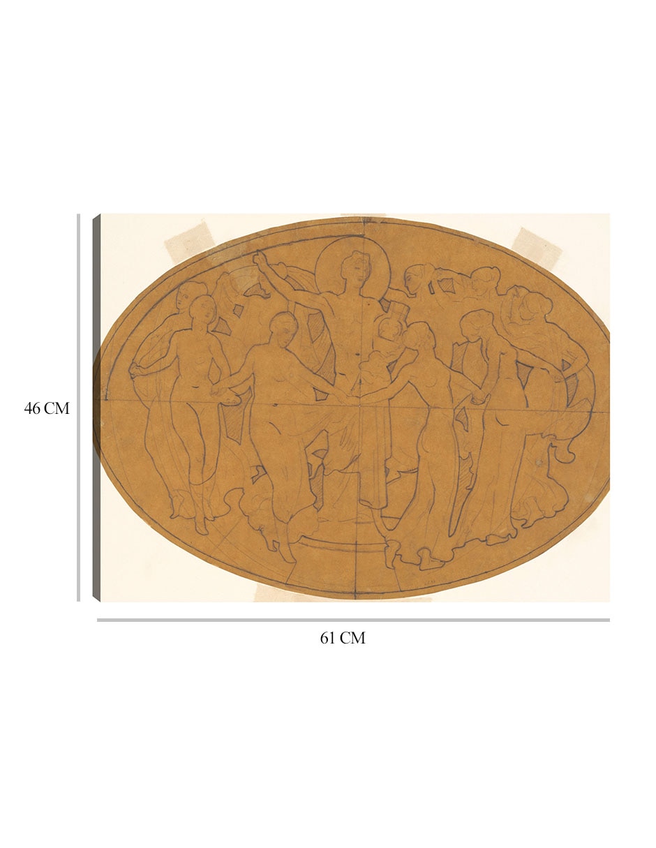 Cuadro decorativo Estudio para 39 Apolo y las musas técnica mixta 2