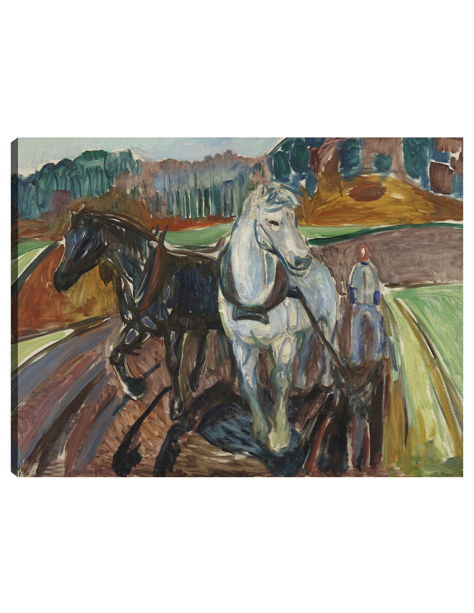 Cuadro decorativo Arado de otoño (1919) técnica mixta Animales Domésticos