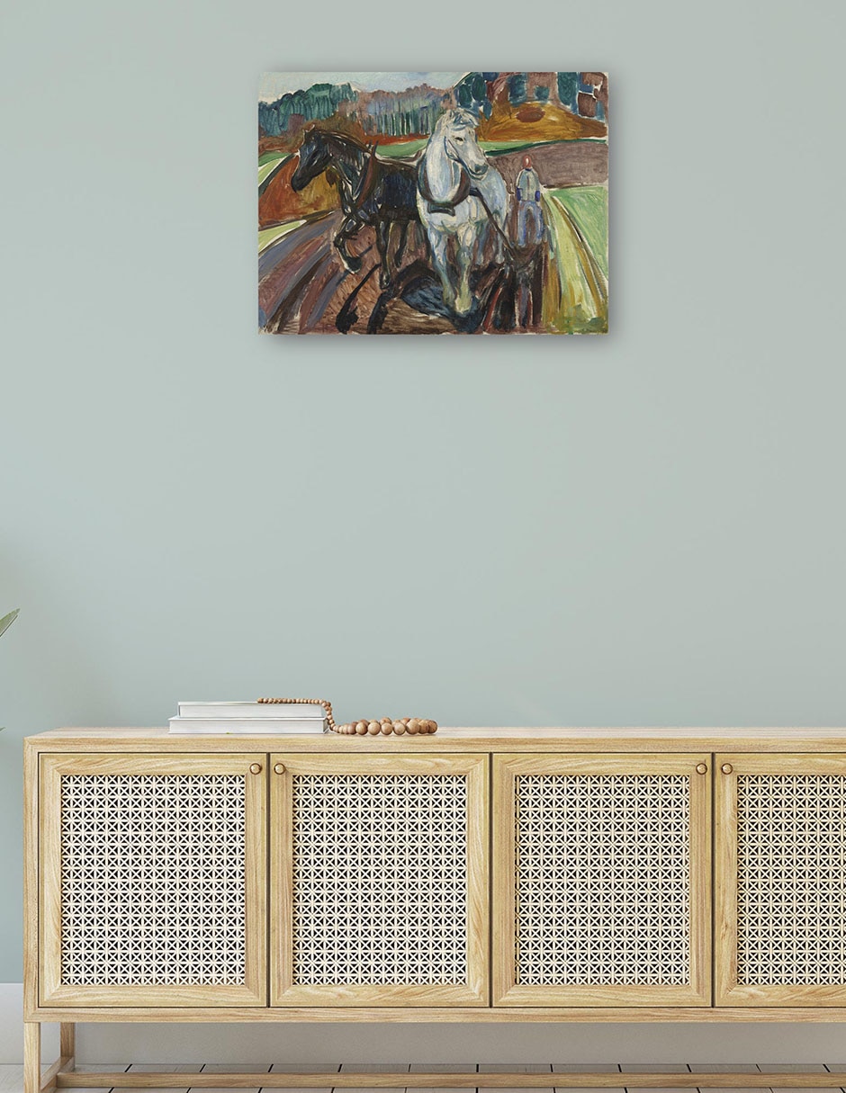 Cuadro decorativo Arado de otoño (1919) técnica mixta Animales Domésticos 4