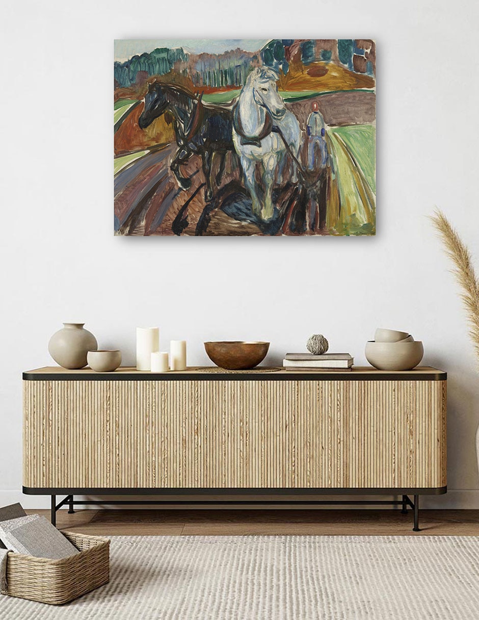 Cuadro decorativo Arado de otoño (1919) técnica mixta Animales Domésticos 5