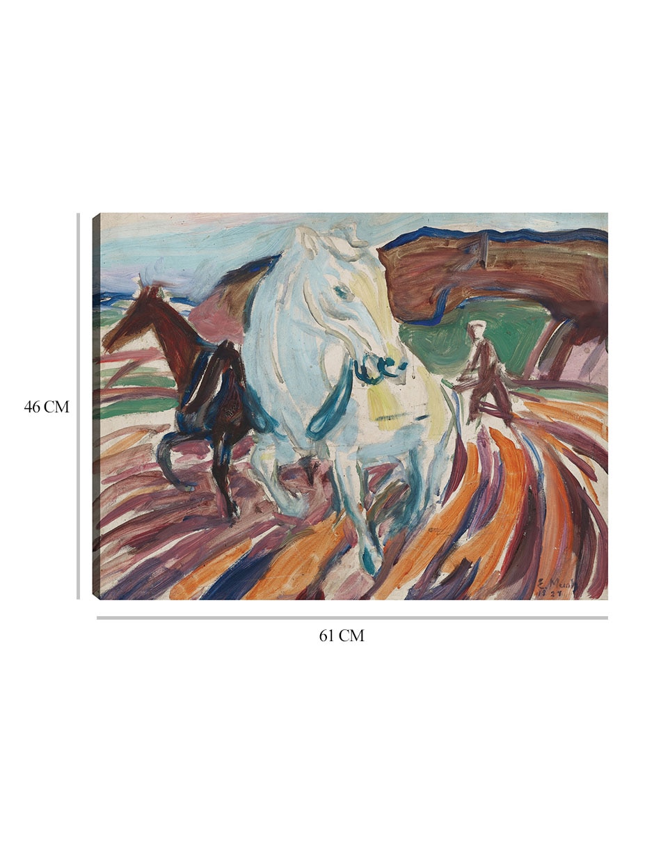 Cuadro decorativo Caballos arando (1929) técnica mixta Formas 2