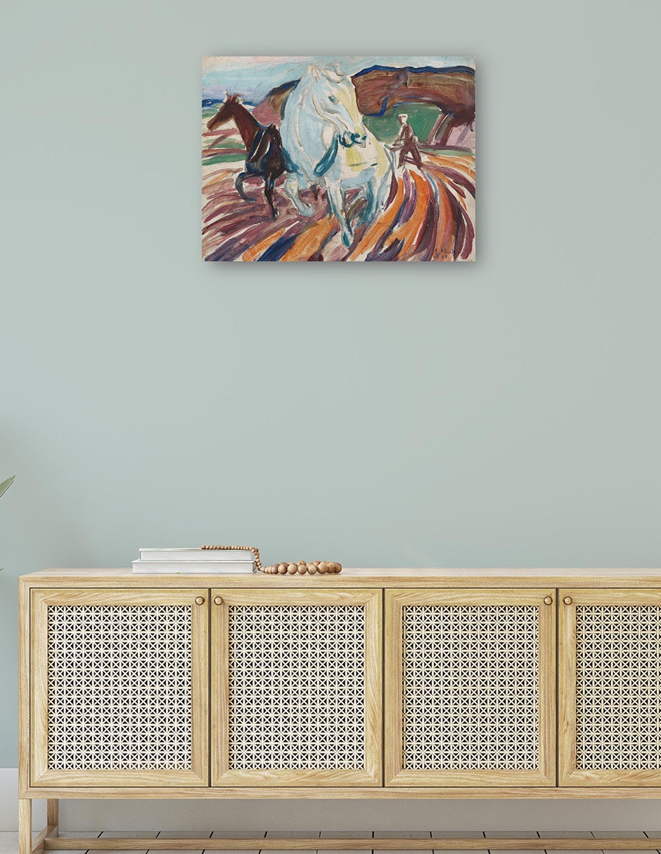 Cuadro decorativo Caballos arando (1929) técnica mixta Formas 4