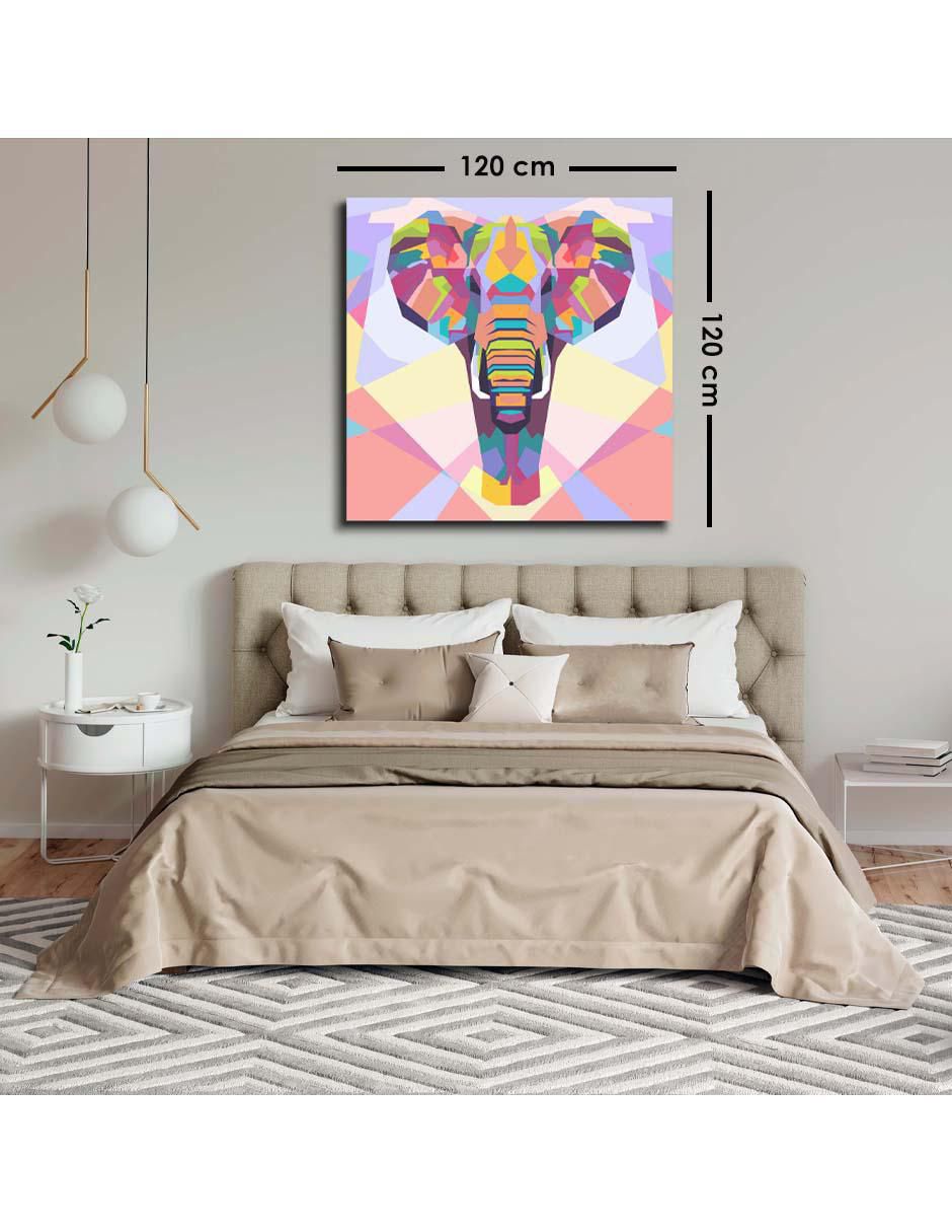 Cuadro decorativo Art pop elefante con barniz a registro 6