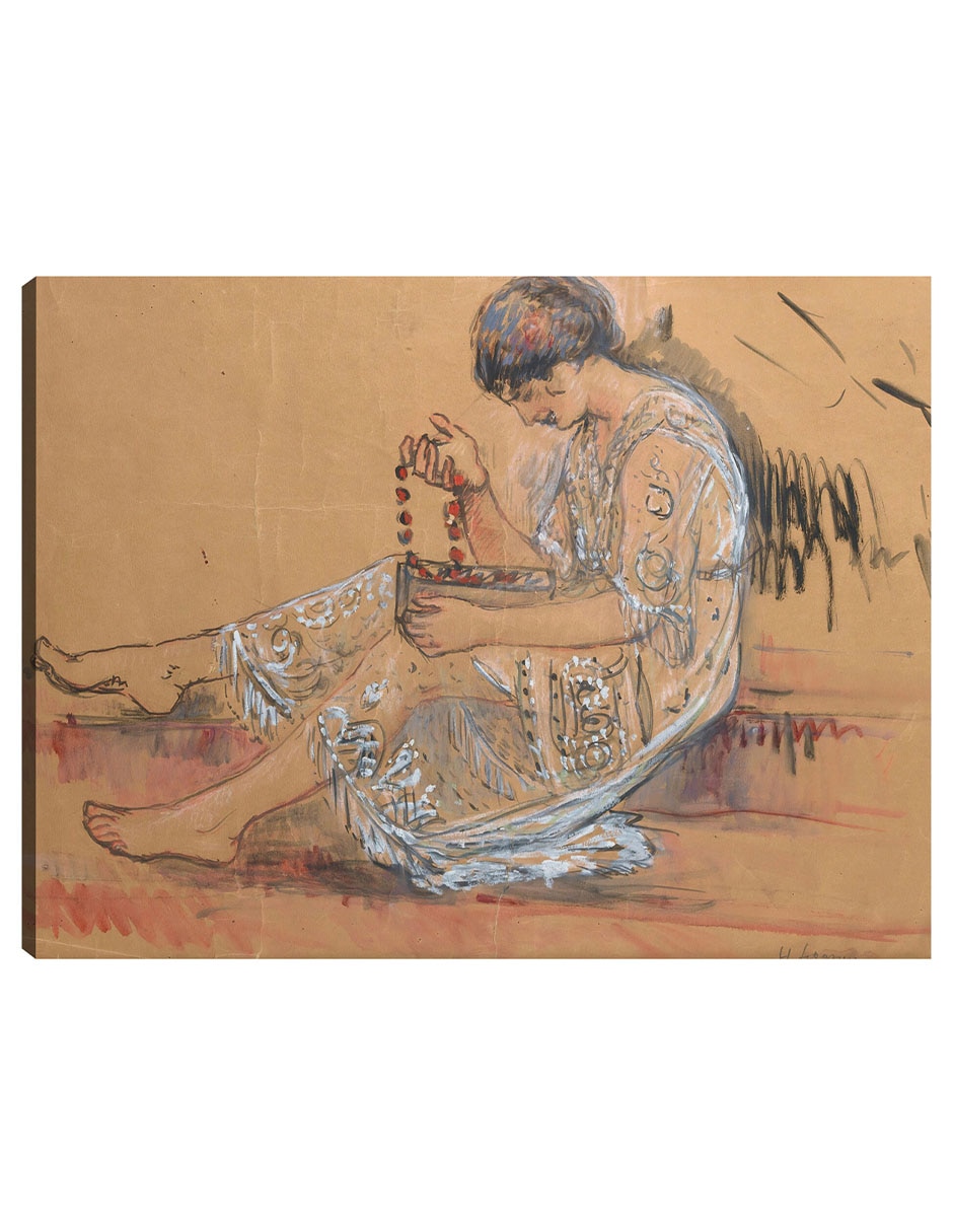 Cuadro decorativo Mujer con collar (Estudio para la ofrenda en el huerto) técnica mixta Retratos Cuadro decorativo Mujer con collar (Estudio para la ofrenda en el huerto) técnica mixta Retratos