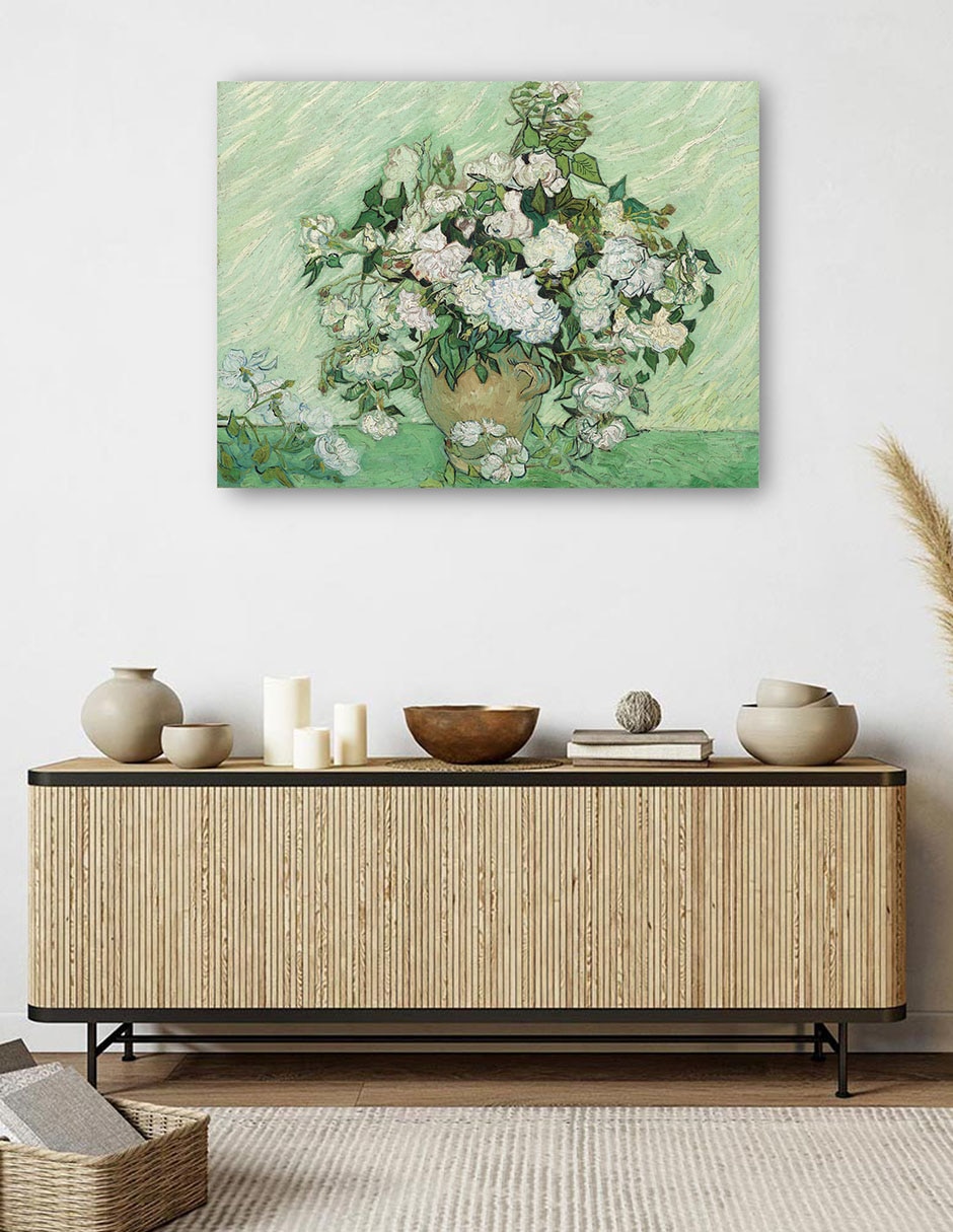 Cuadro decorativo Rosas (1890) Van Gogh técnica mixta Macetas 6