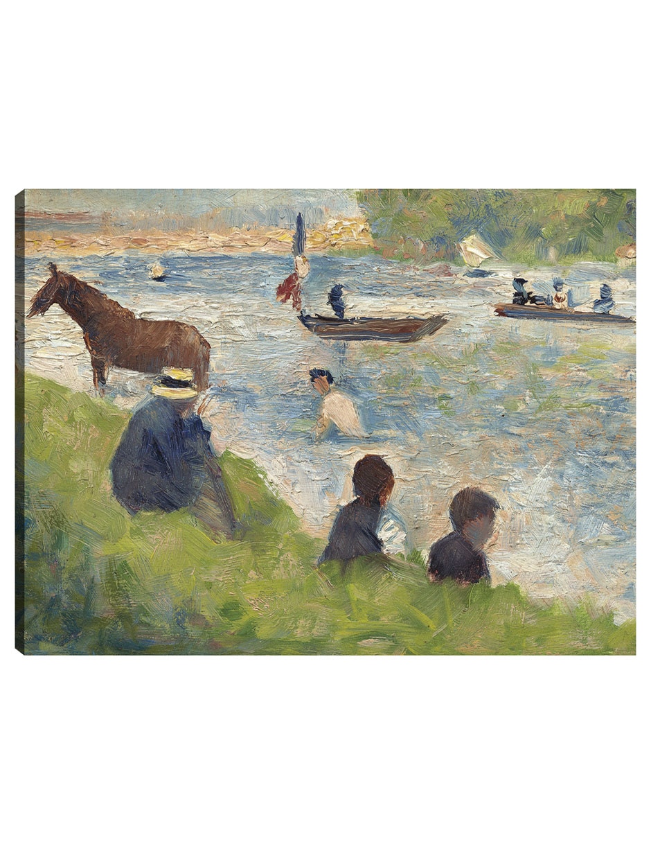 Cuadro decorativo Caballo y barcos (estudio para bañistas en Asnières) (1883-1884) técnica mixta Playas Cuadro decorativo Caballo y barcos (estudio para bañistas en Asnières) (1883-1884) técnica mixta Playas