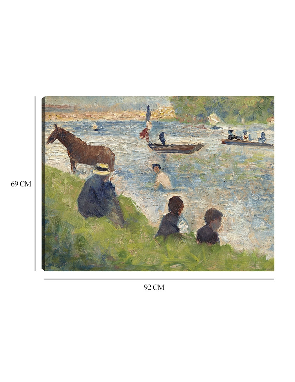 Cuadro decorativo Caballo y barcos (estudio para bañistas en Asnières) (1883-1884) técnica mixta Playas 2
