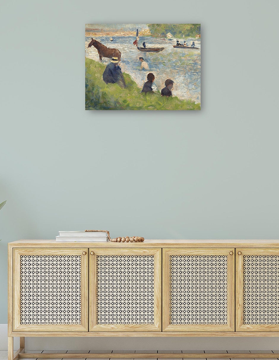 Cuadro decorativo Caballo y barcos (estudio para bañistas en Asnières) (1883-1884) técnica mixta Playas 5