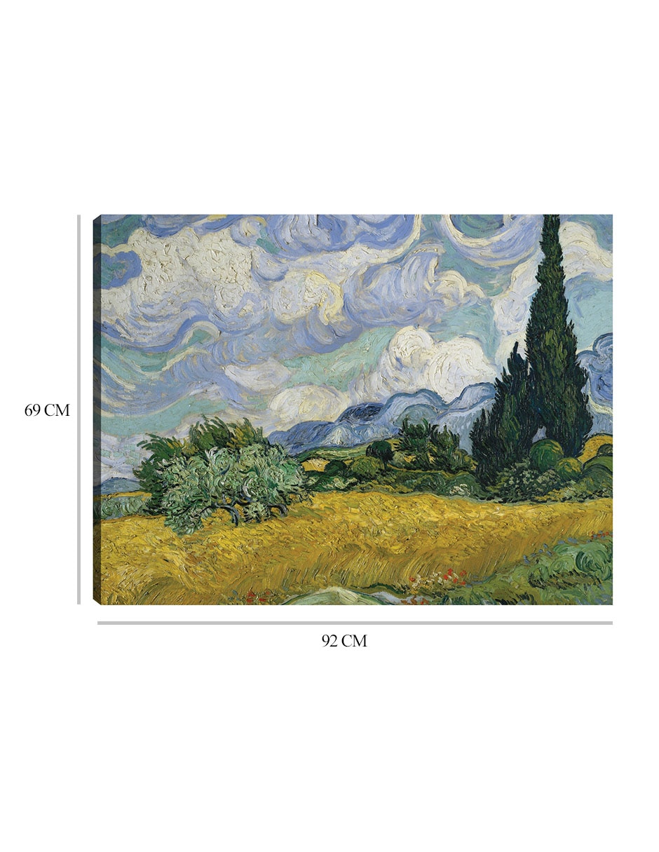 Cuadro decorativo Campo de trigo con cipreses (1889) técnica mixta Campos 2