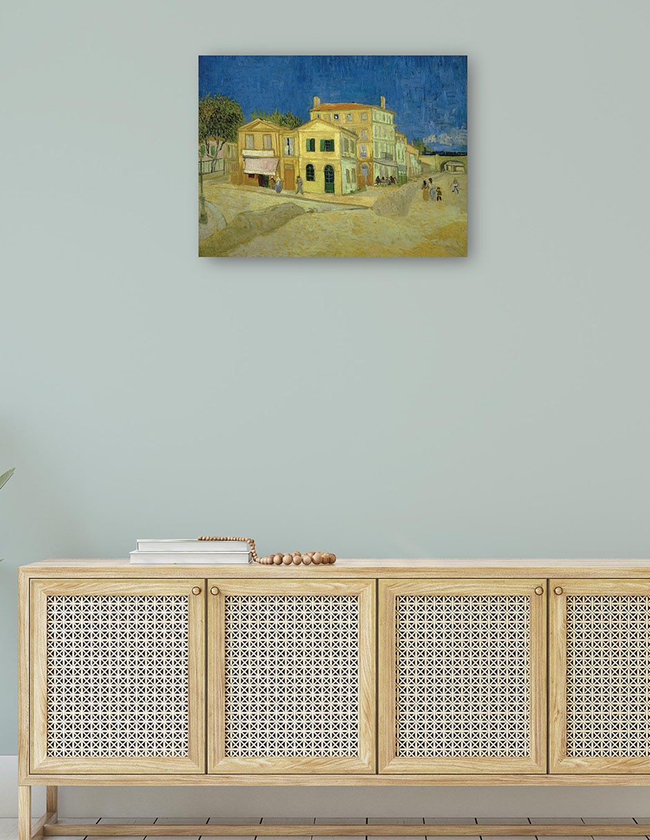 Cuadro decorativo La casa amarilla (`La calle’) técnica mixta Arquitectura 4