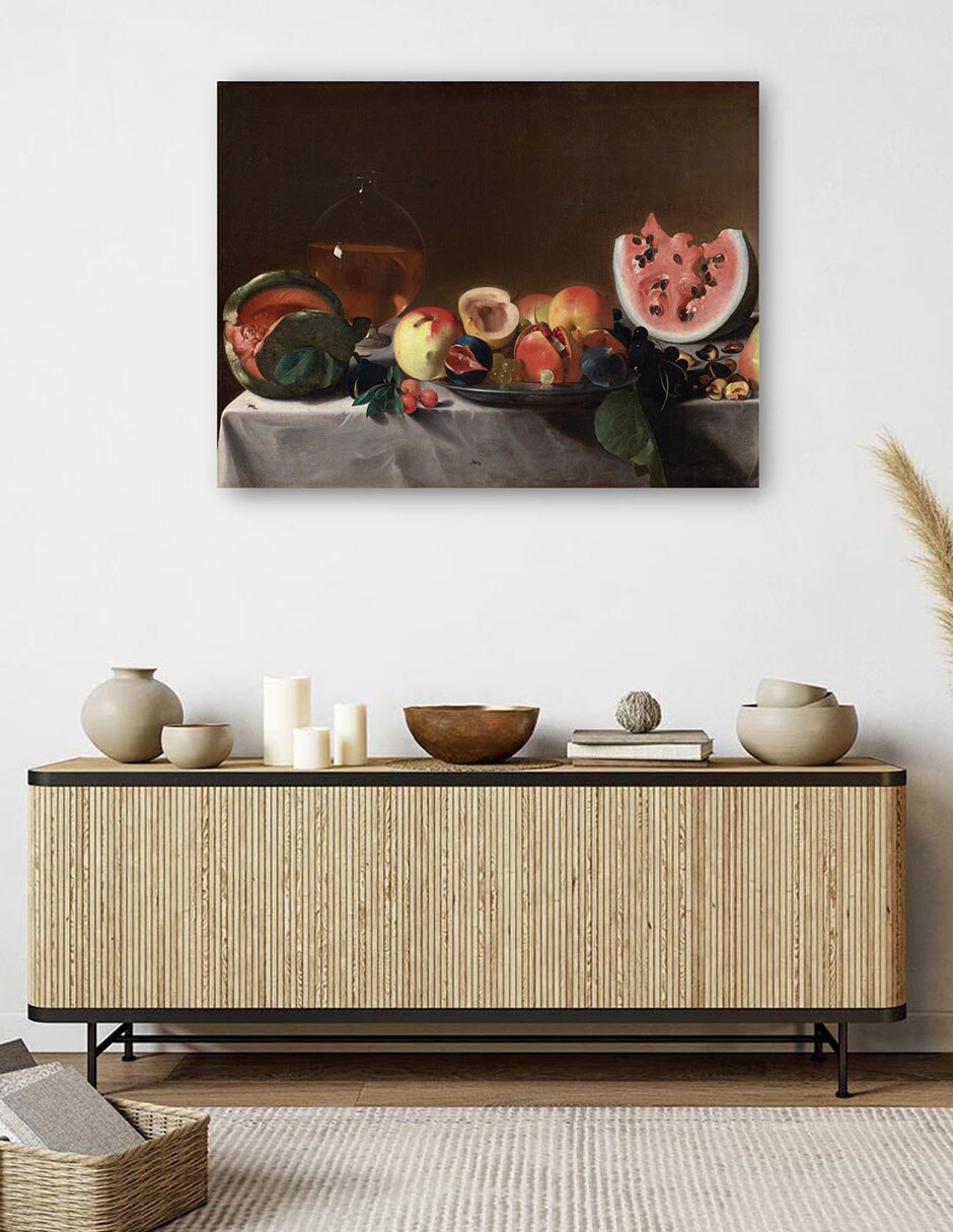 Cuadro decorativo Naturaleza muerta con fruta y garrafa, c. 1610/1620 técnica mixta Comida 5