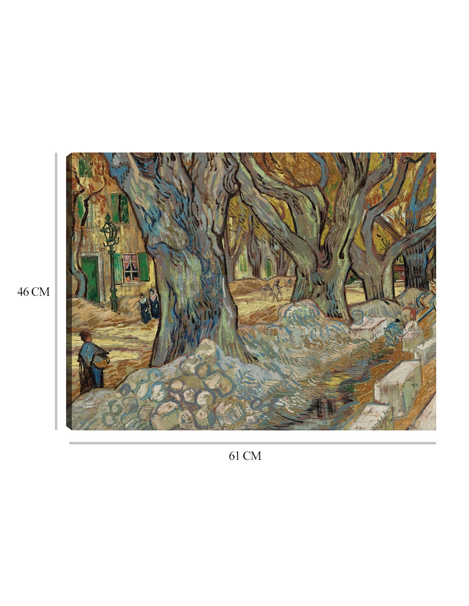 Cuadro decorativo Los grandes plátanos (Road Menders en Saint-Rémy) (1889) técnica mixta Inspiración 2