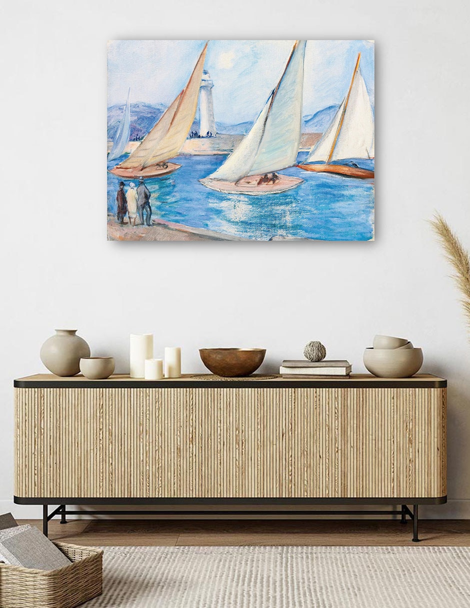 Cuadro decorativo Inicio de Regatas en el Sur, St. Tropez (década de 1920) técnica mixta Navegación 5