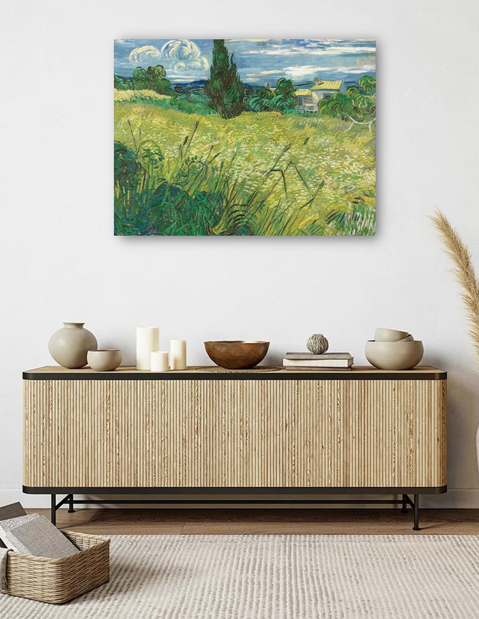 Cuadro decorativo Campo verde técnica mixta Campos 5