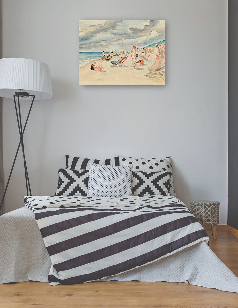 Cuadro decorativo La playa de Deauville (1928) técnica mixta Playas 3