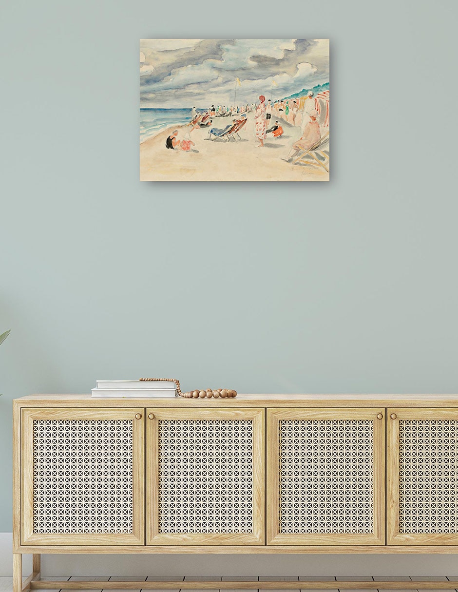 Cuadro decorativo La playa de Deauville (1928) técnica mixta Playas 4