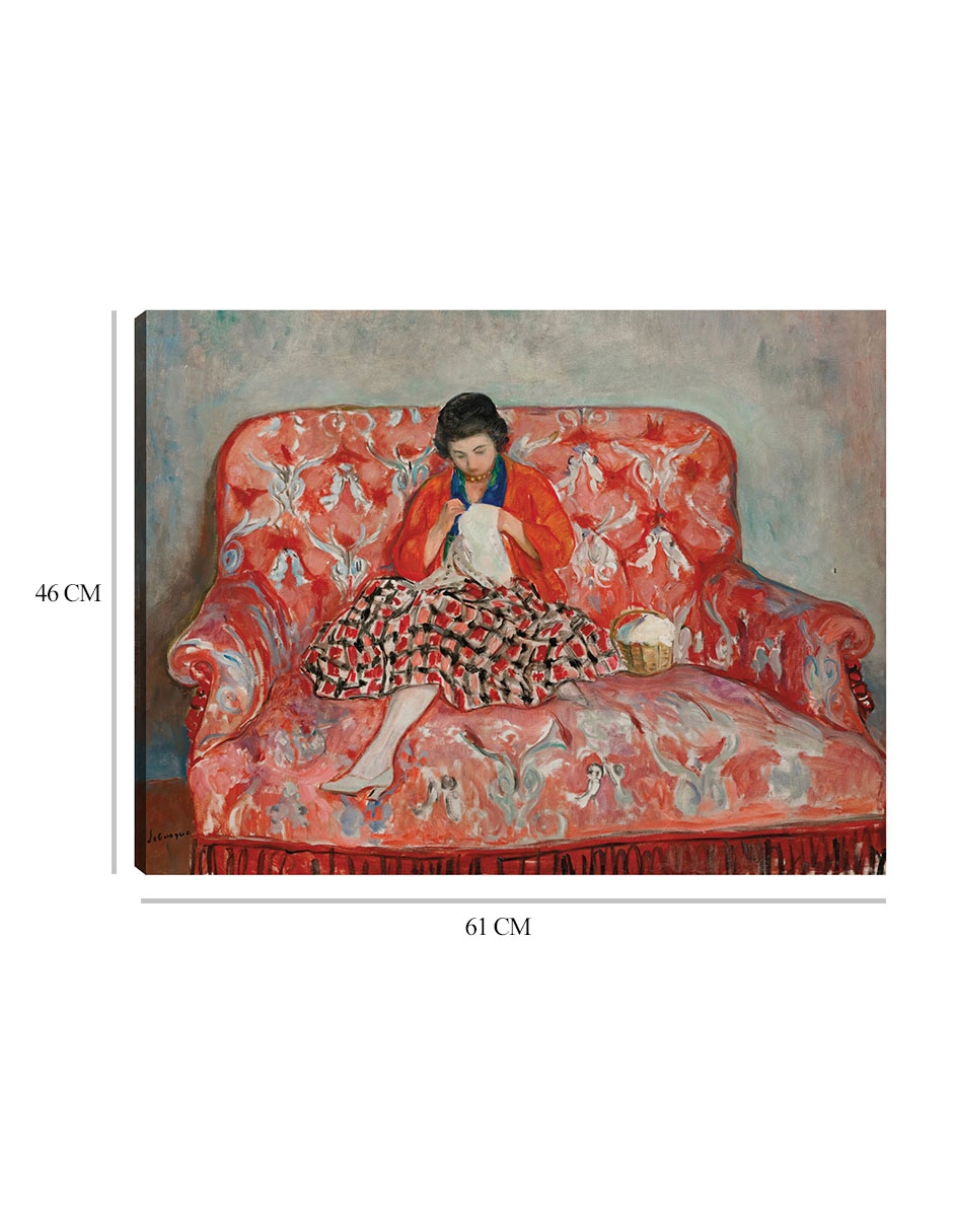 Cuadro decorativo Jeune Fille Cousant Sur Un Canapé (hacia 1925) técnica mixta Gente 2