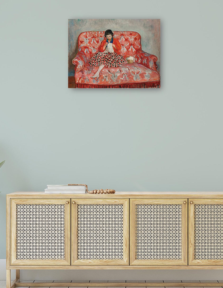 Cuadro decorativo Jeune Fille Cousant Sur Un Canapé (hacia 1925) técnica mixta Gente 4