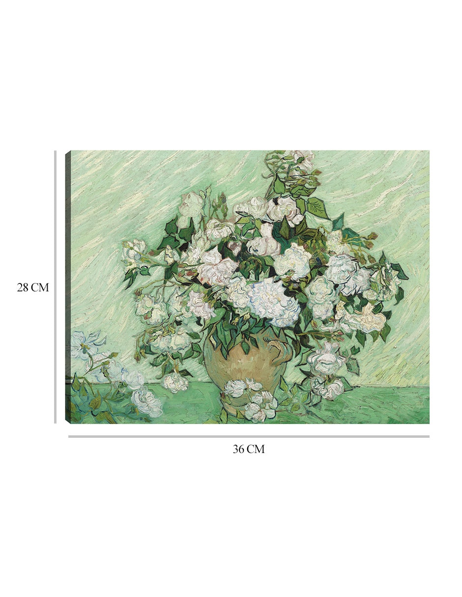 Cuadro decorativo Rosas (1890) Van Gogh técnica mixta Macetas 2