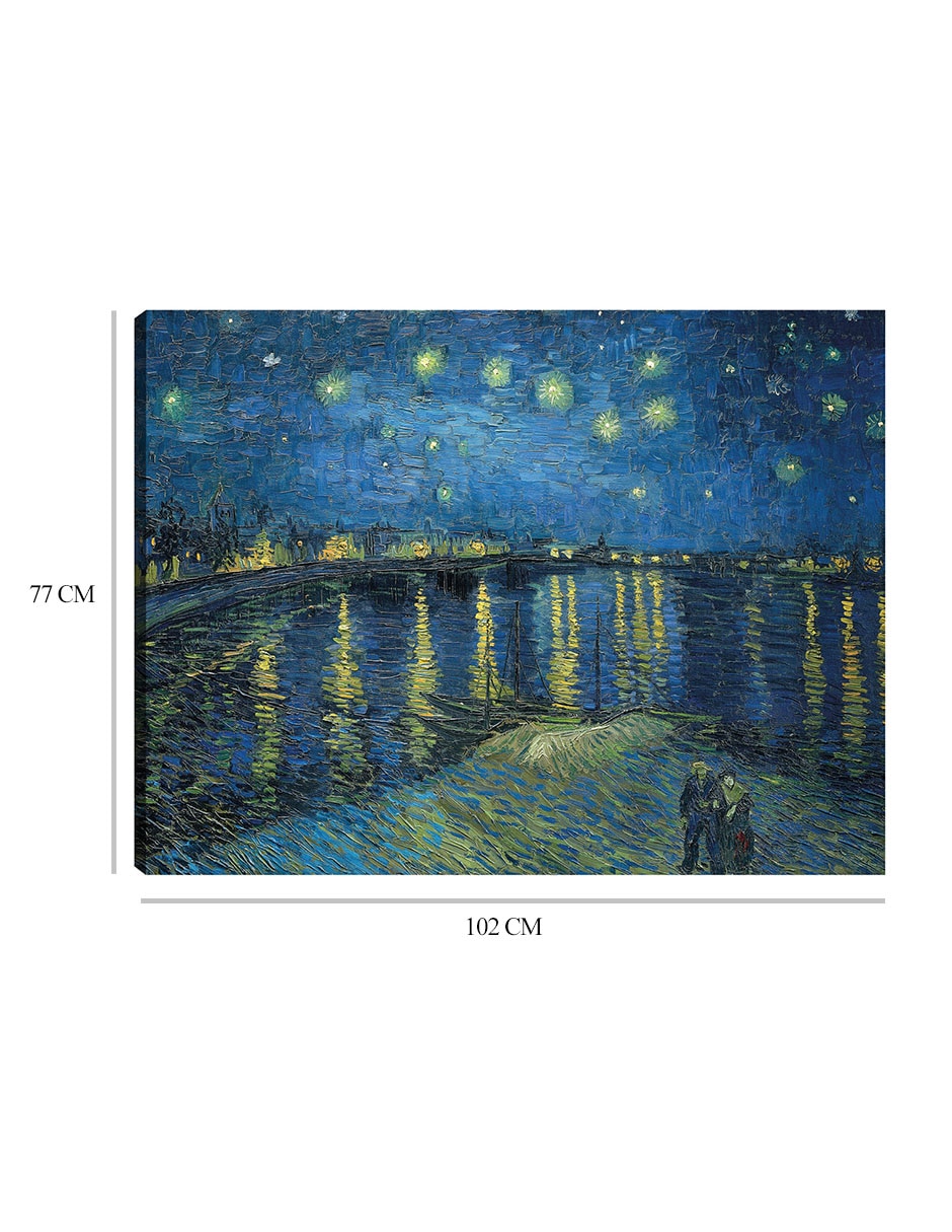 Cuadro decorativo Noche estrellada sobre el Ródano (1888) técnica mixta Inspiración 2