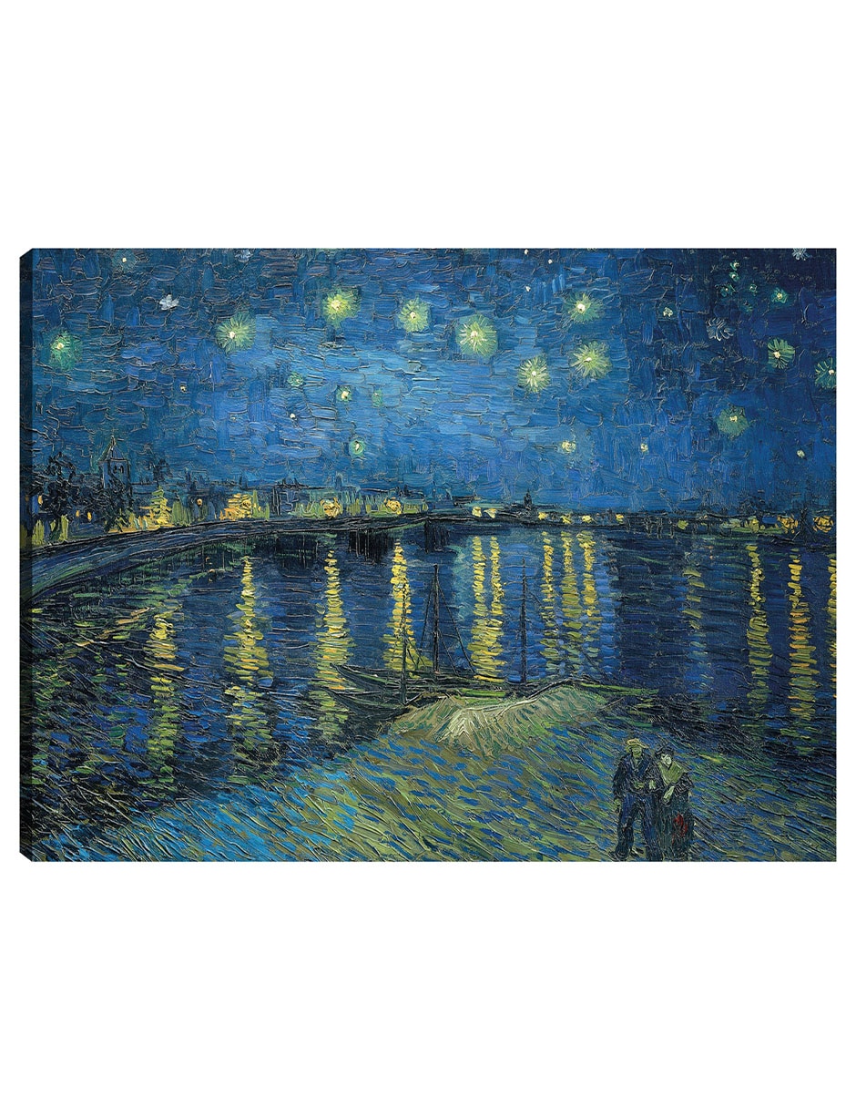 Cuadro decorativo Noche estrellada sobre el Ródano (1888) técnica mixta Inspiración Cuadro decorativo Noche estrellada sobre el Ródano (1888) técnica mixta Inspiración